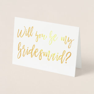 Gold Foil Wedding Bridesmaid Card