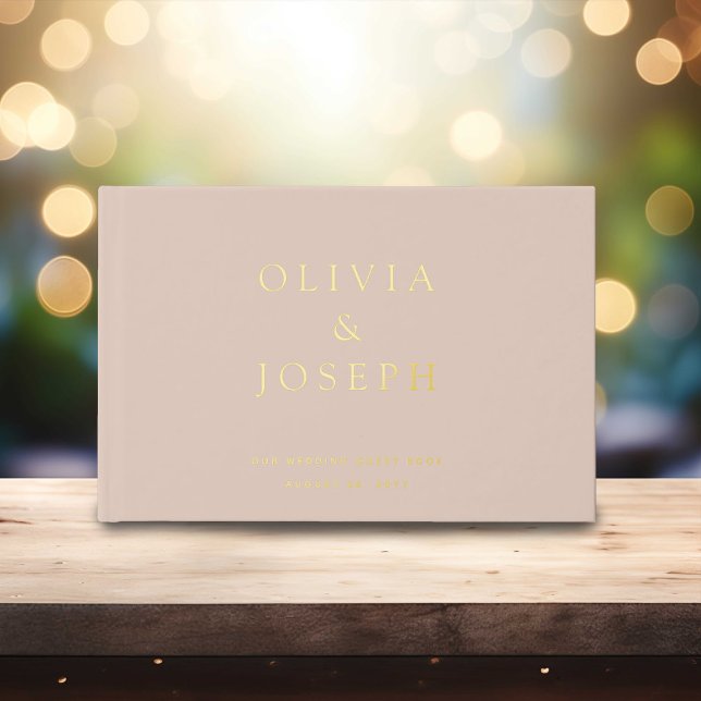Gold Foil Wedding Custom Dusty Pink Guest Book (Creator Uploaded)