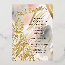 Gold Foil Wedding Dress Bridal Shower