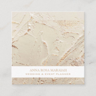 *~* Gold Foil Wedding Elegant Pastel Blush Square Business Card
