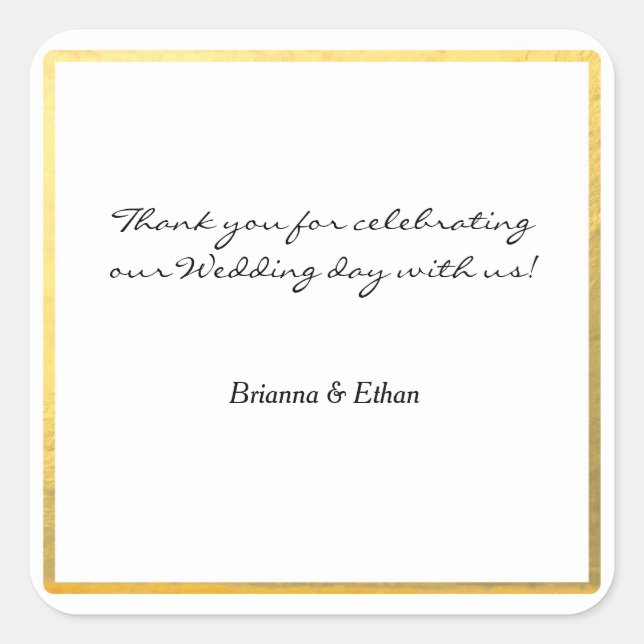 Gold Foil Wedding Favour Sticker Labels (Front)