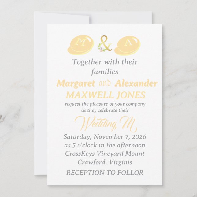 Gold Foil Wedding Invitation (Front)