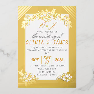Gold Foil Wedding Invitation Premium Foil