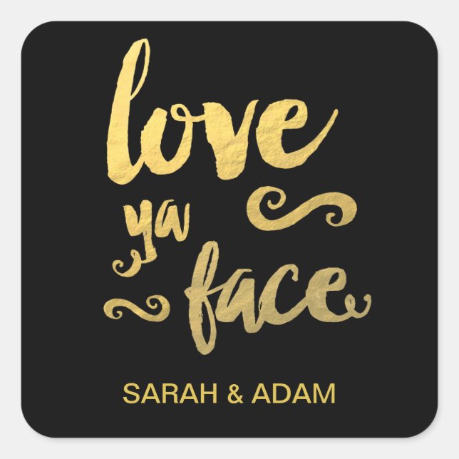 Gold Foil Wedding Sticker (Front)