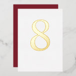 Gold Foil Wedding Table Number Custom Colour<br><div class="desc">Real gold foil; choose from gold,  silver or rose gold foil. Choose a colour or add your own pattern to the front and back.</div>
