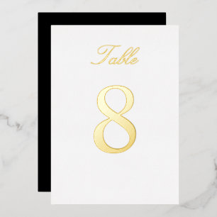 Gold Foil Wedding Table Number Custom Colour