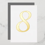 Gold Foil Wedding Table Number Custom Colour<br><div class="desc">Real gold foil; choose from gold,  silver or rose gold foil. Choose a colour or add your own pattern to the front and back. Customize the font to your liking.</div>