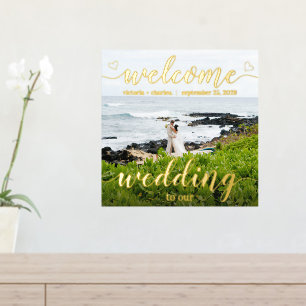 Gold Foil Welcome to our Wedding Your Photo Prints