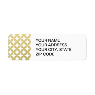 Gold Foil White Diamond Circle Pattern