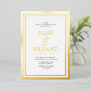 Gold Foil & White Simple Modern Wedding
