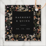 Gold Foil Wildflower Wedding Favour Tags<br><div class="desc">Our wedding favour tags feature gold foil stamping and hand-painted rustic watercolor boho wildflower florals adorned with butterfly details for the perfect moody,  romantic vibe.</div>