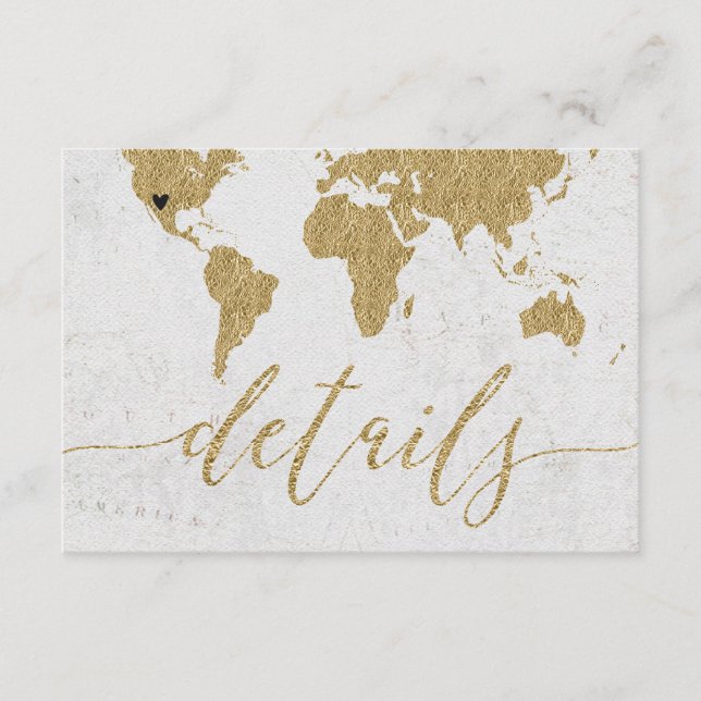 Gold Foil World Carte Destination Détails de maria (Devant)