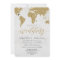 Gold Foil World Map Destination Wedding Invitation