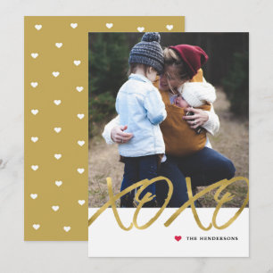 Gold Foil XOXO Valentine Day Carte photo