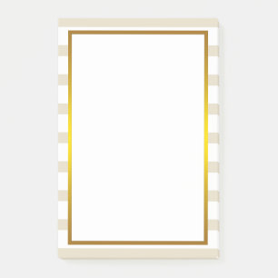 Gold Foil Yellow Stripe white clean Post-it Notes