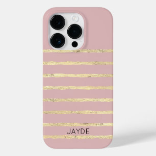 Gold Foils Stripes Personalized Mobile Phone Case