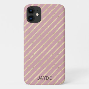 Gold Foils Stripes Personalized Mobile Phone Case