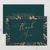 Gold Foliage Border Thank You