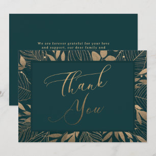 Gold Foliage Border Thank You Card