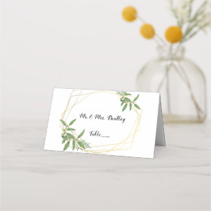 Gold, Foliage, Forest Woodland Place Cards