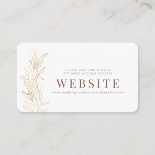 Gold Foliage Modern + Minimalist Wedding Website Enclosure Card
