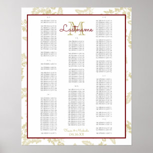 Gold Foliage Seating Chart AZ