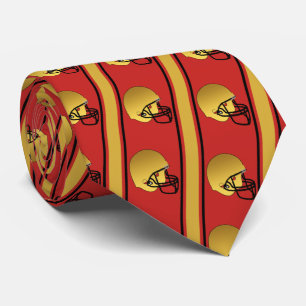 Gold Football Helmet With Gold/Black Stripe Tie