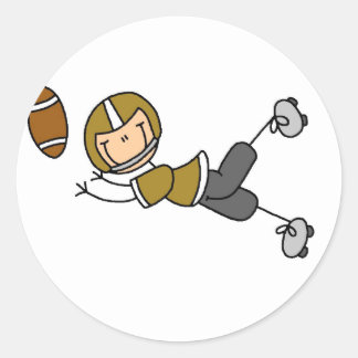 Gold Football Player Tshirts and Gifts Classic Round Sticker