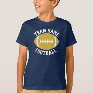 Gold Football Team Name, Player and Number Sports T-Shirt
