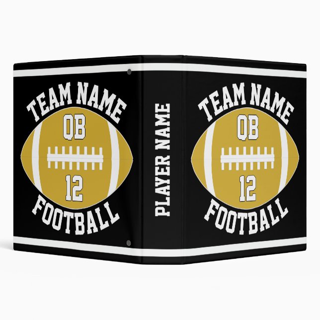 Gold Football Team Name, Player Name and Number Binder (Background)