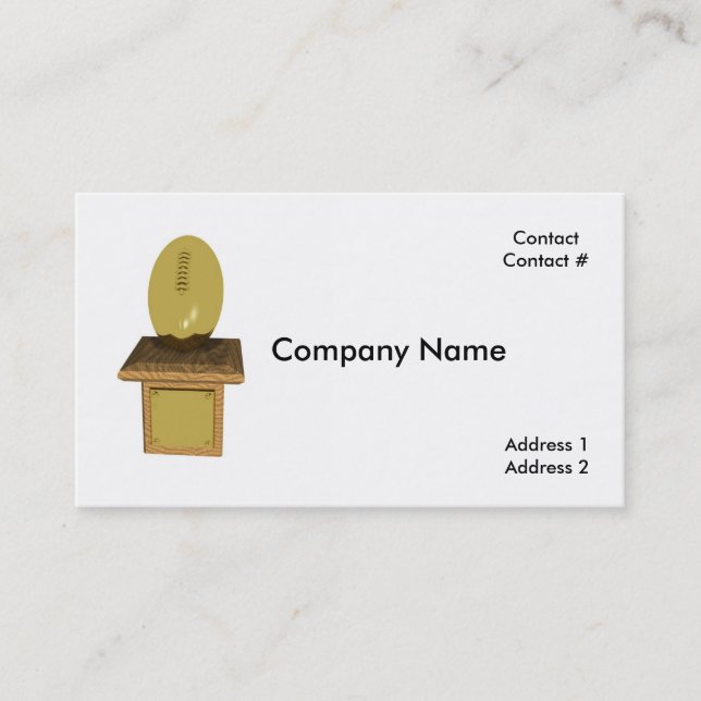 gold football trophy business card (Front)