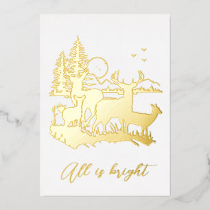Gold forest deer night Christmas party real