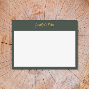 Gold & Forest Green Post-it Notes
