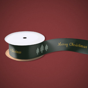 Gold & Forest Green Stylish Ribbon Satin Ribbon