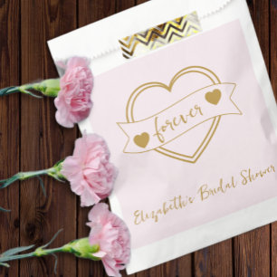 Gold Forever Hearts Bridal Shower Favour Bag