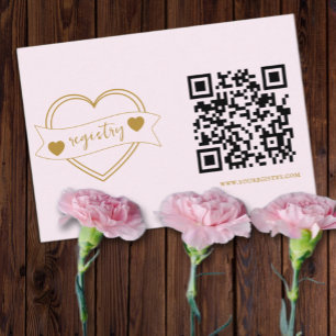 Gold Forever Hearts Bridal Shower Registry Enclosure Card