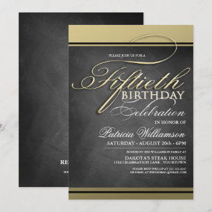 Gold Formal 50e anniversaire Invitations