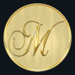 Gold Formal Wedding Monogram M Seal Invitation<br><div class="desc">Gold Formal Wedding Monogram M Seal for the back of your Wedding Invitation Envelopes (Not reflective / Not Foil / Not printed with metallic inks - these are gradient colours of yellow). © 2015 Design by TDSwhite at ArtisticPostage.com Need a different letter? Click the panel below when you see your...</div>