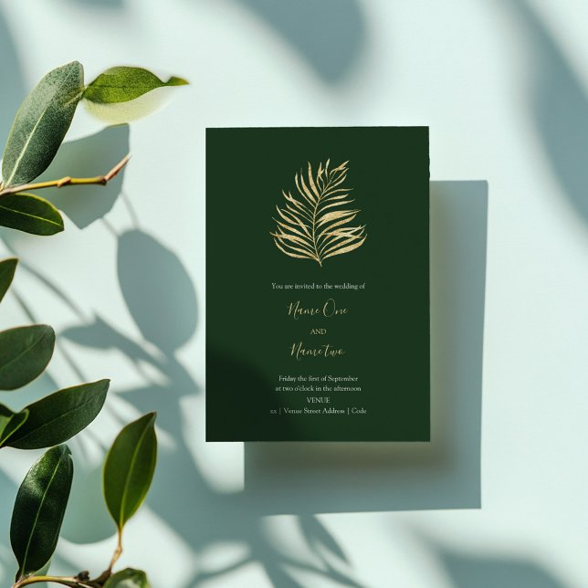 Gold forrest leaf wedding invitation (Gold forrest leaf wedding invitation)