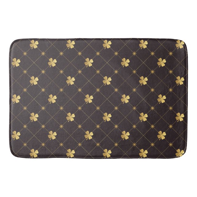 Gold Four Leaf Bath Mat (Front)