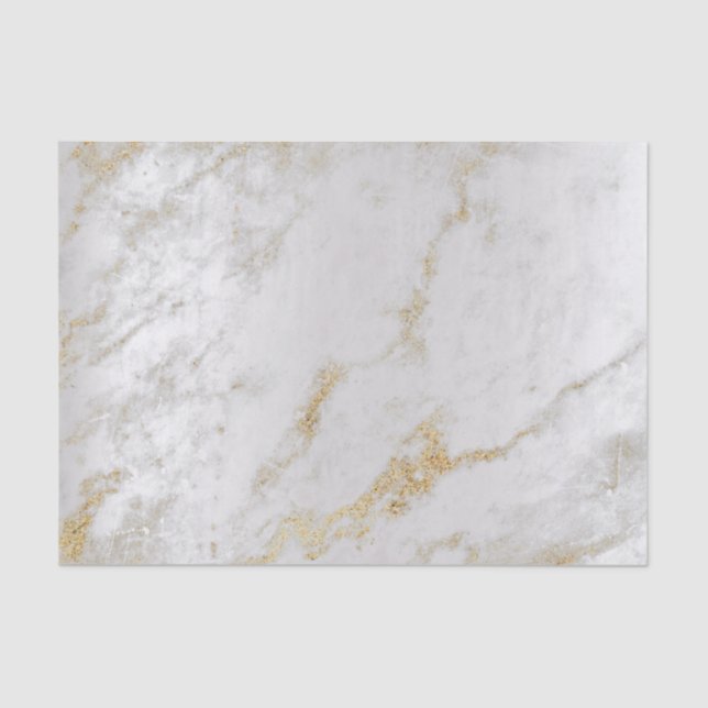 Gold Foxier Grey Silver Marble Metallic Abstract Tissue Paper (Front)