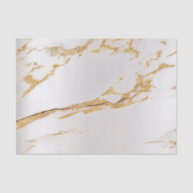 Gold Foxier Silver Marble Metallic Abstract Tissue Paper (Front)
