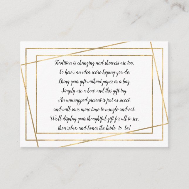 Gold Frame Afficher carte d'insertion de douche nu (Devant)