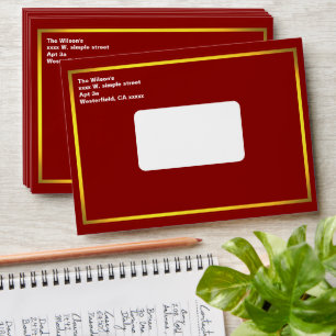 Gold Frame And Plaid Envelope