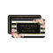 Gold Frame Blush Floral Black White Stripes