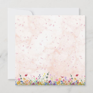 gold frame card, wildflower card, floral blank car thank you card