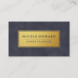 Gold Frame Deep Purple Blue Texture Business Card