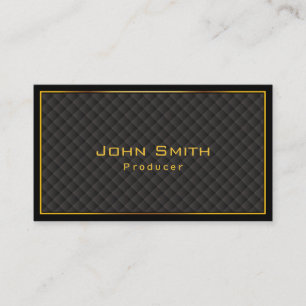 Gold Frame Diamond Grids Producer Business Card