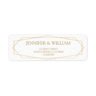 Gold Frame Geometric Return Address Label