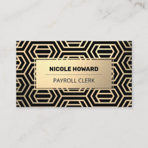 Gold Frame   Gold Metallic Pattern Business Card